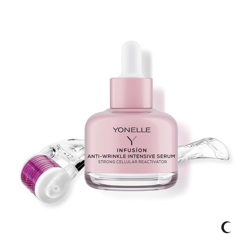 INFUSÍON Behandlung mit dem Infusions-Mezoroller + Serum für die mikronadelgestützte Anwendung.